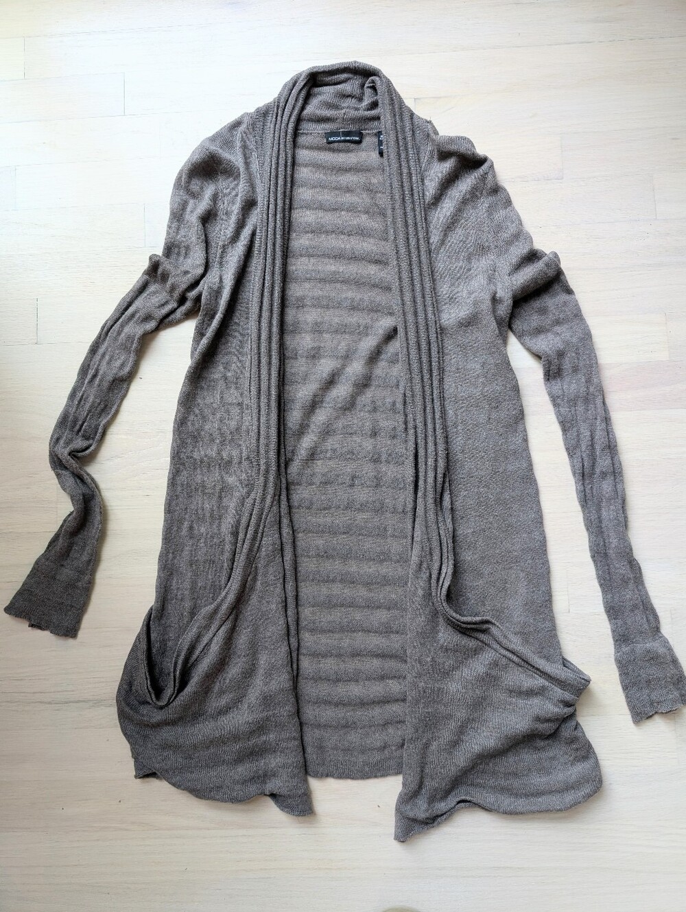 Vintage Moda Intl. (Vic. Sec.) Cotton/Cashmere Draped Open Cardigan Sweater M